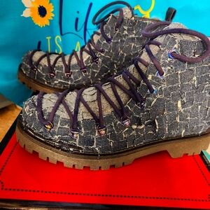 Women's revamped like new denim combat boots